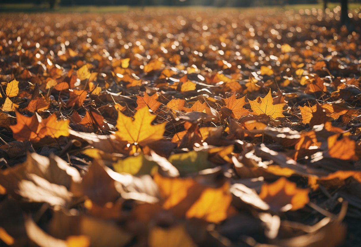 Colorful leaves cover the ground as people gather around bonfires, apple cider, and pumpkin patches. Traditional music fills the air as vendors sell handmade crafts and local food